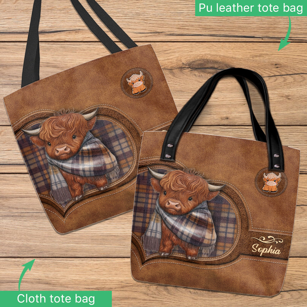 Adorable Highland Cow - Personalized Highland Cow Tote Bag