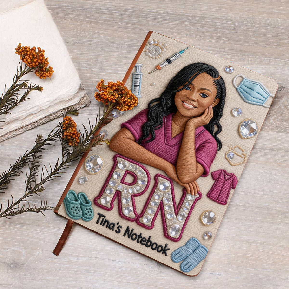 Custom Any Photo - Personalized Nurse Leather Journal