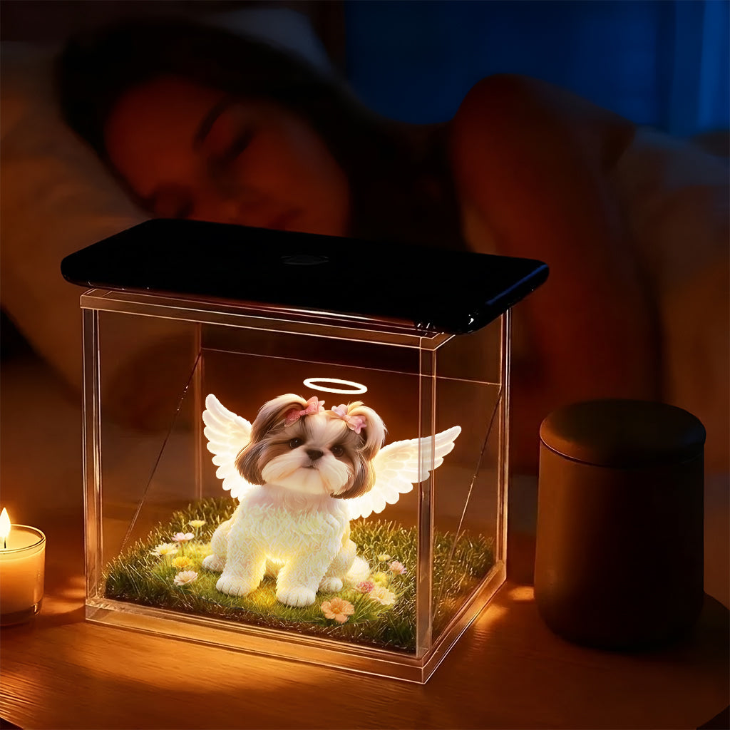 Deine Flügel waren bereit, aber mein Herz war es nicht - Personalisierte Hund 3D Erinnerungsbox
