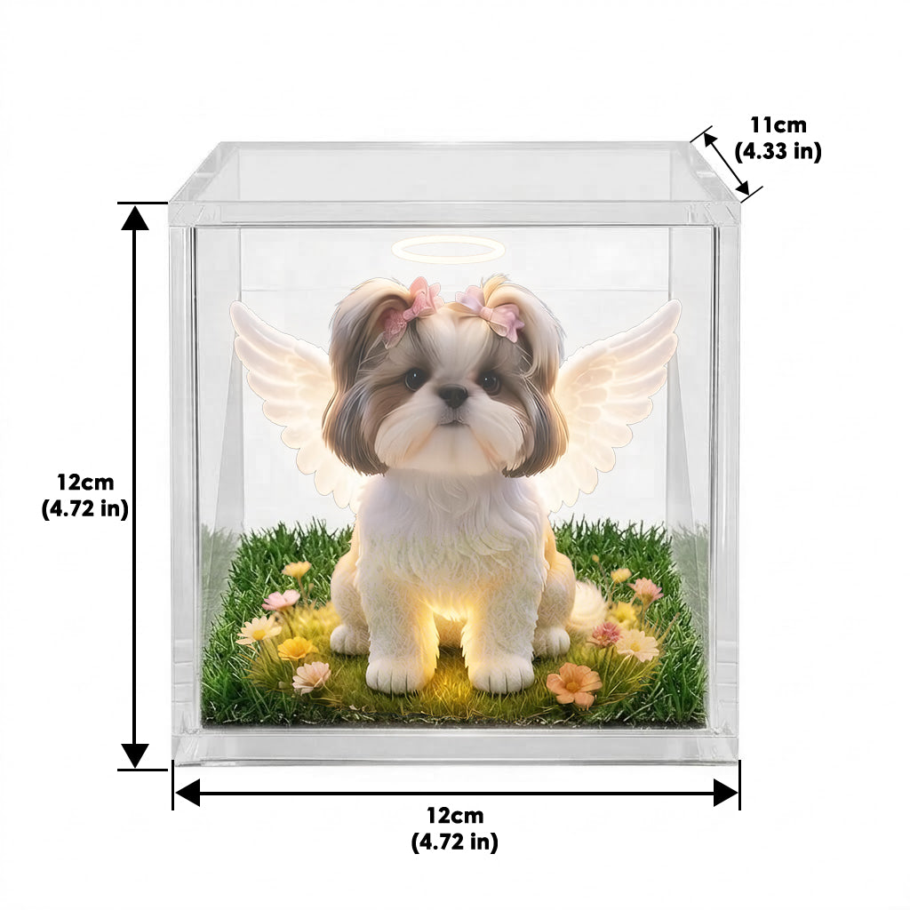 Deine Flügel waren bereit, aber mein Herz war es nicht - Personalisierte Hund 3D Erinnerungsbox