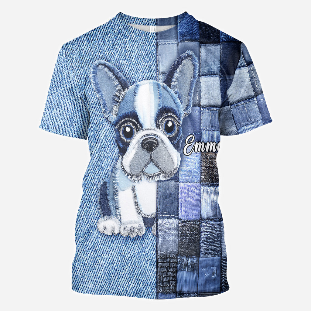 Ich liebe Französische Bulldoggen – Personalisiertes T-Shirt mit Hundemotiv