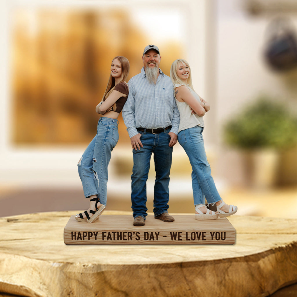 Custom Father and Son Personalized Figurine Statue - Best Dad Ever Nameplate Keepsake - Unique Father's Day Desk Ornament Gift
