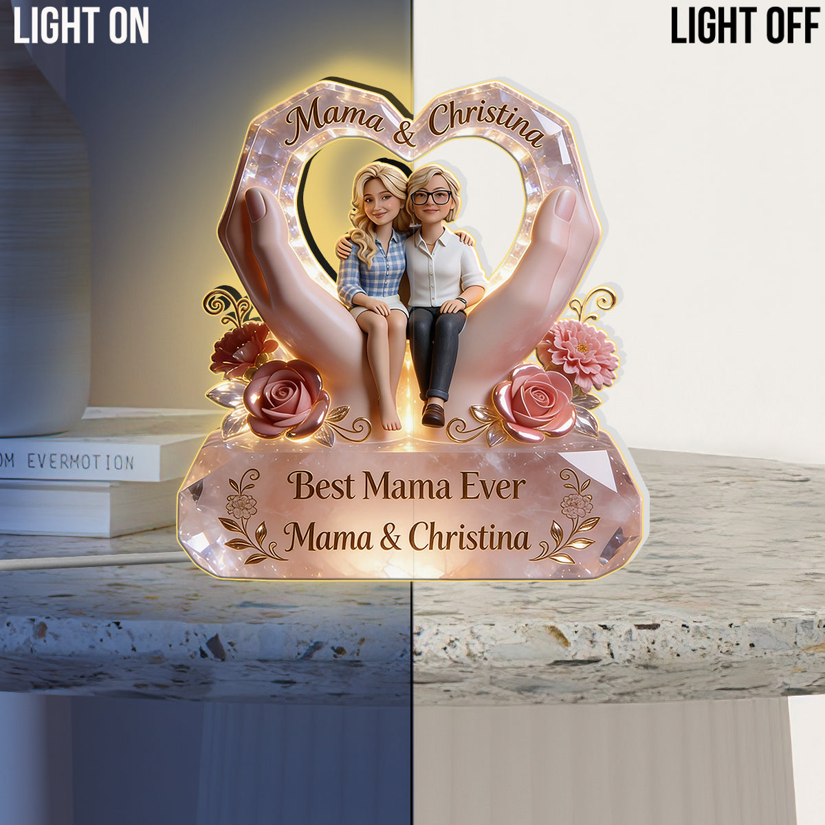 Frohen Muttertag - Personalisierte Acryl-LED-Nachtlampe