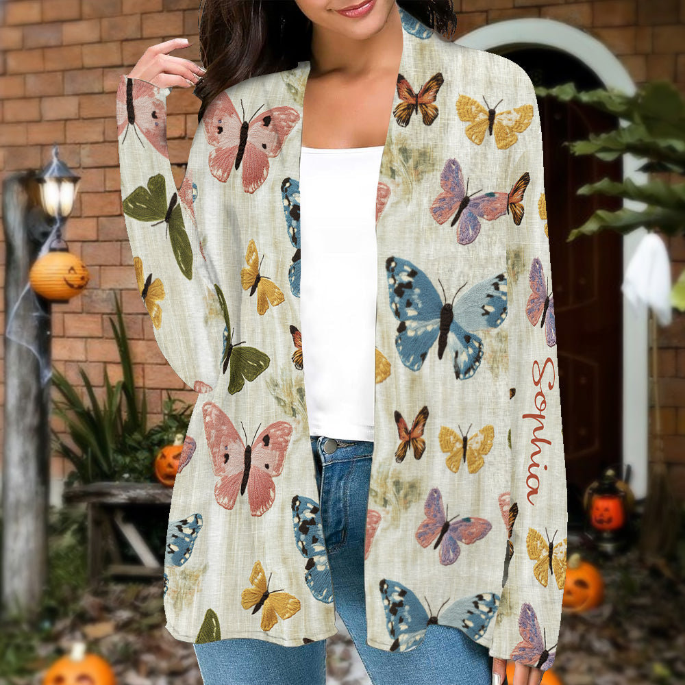 Butterflies Garden - Personalized Butterfly Cardigan