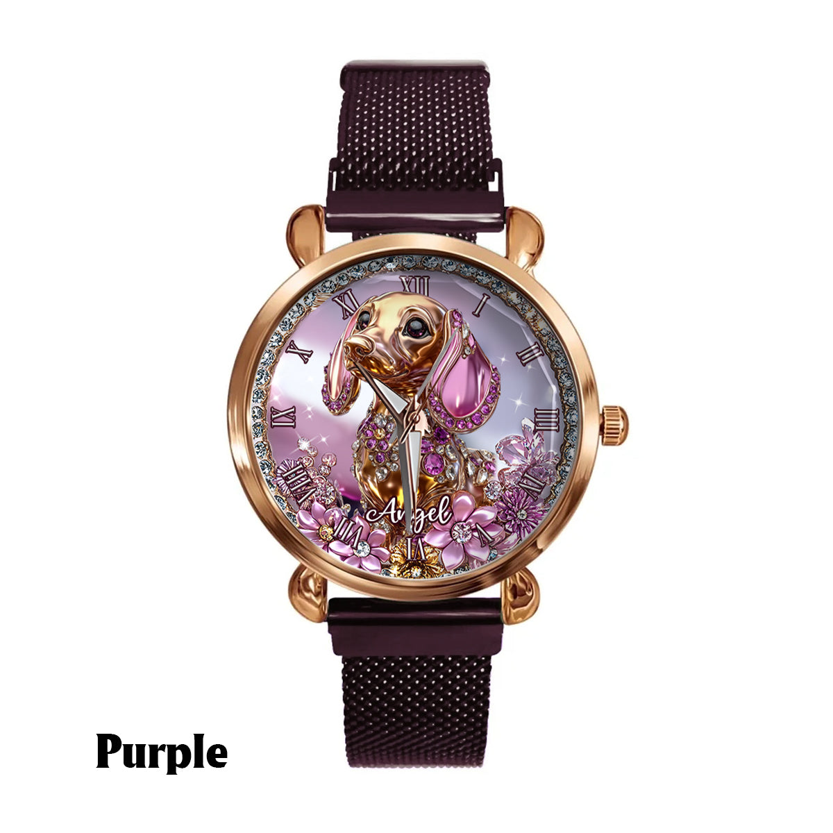 Amoureux des teckels - Montre-bracelet personnalisée pour femme avec un chien 