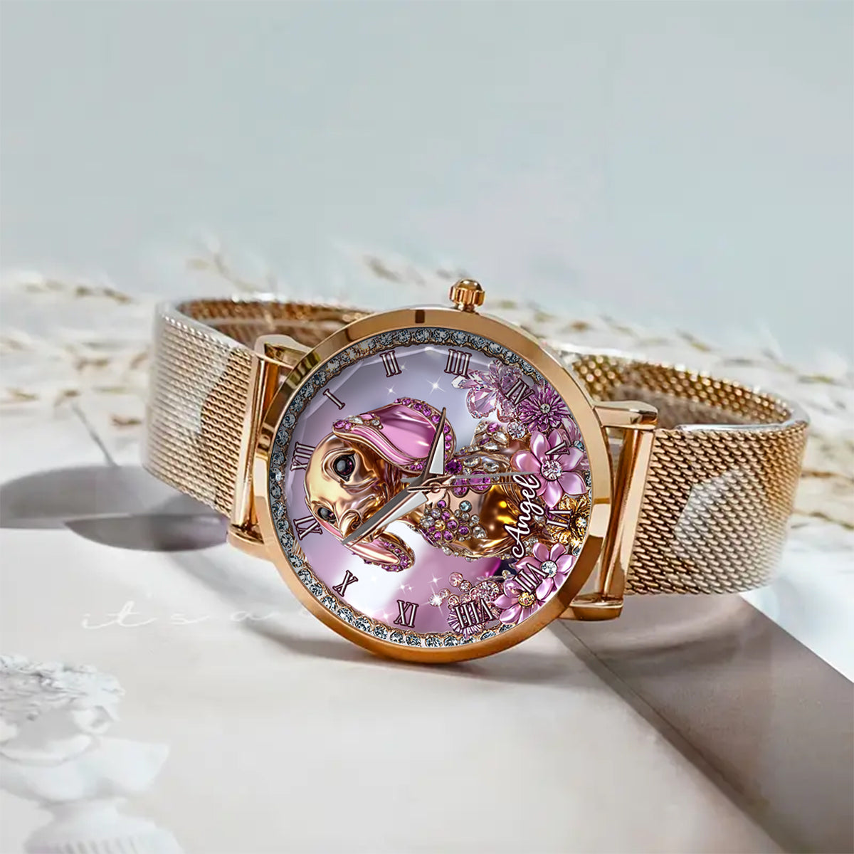 Amoureux des teckels - Montre-bracelet personnalisée pour femme avec un chien 