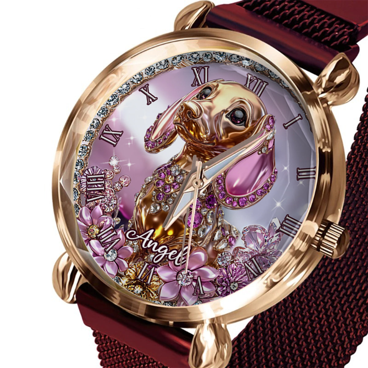 Amoureux des teckels - Montre-bracelet personnalisée pour femme avec un chien 