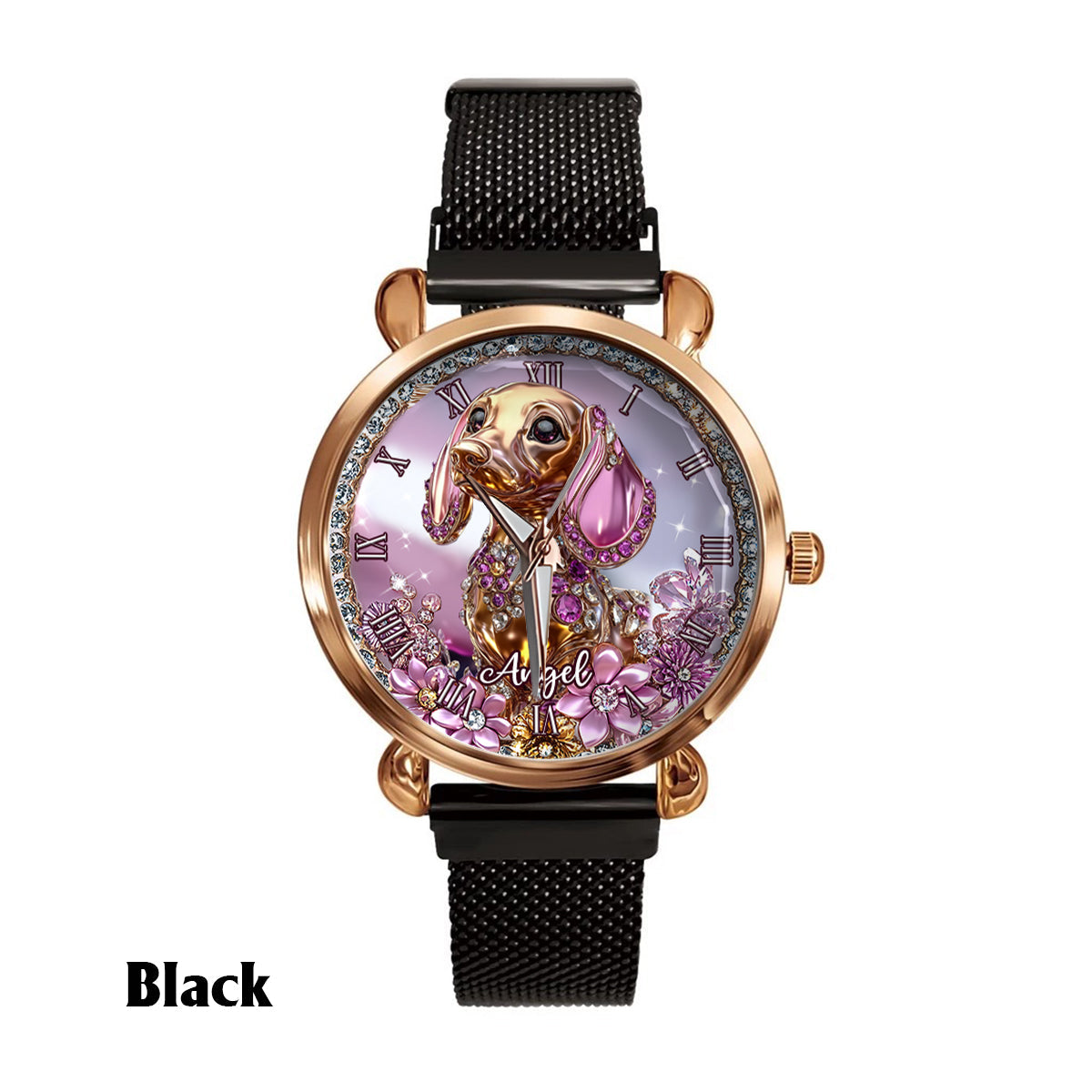 Amoureux des teckels - Montre-bracelet personnalisée pour femme avec un chien 