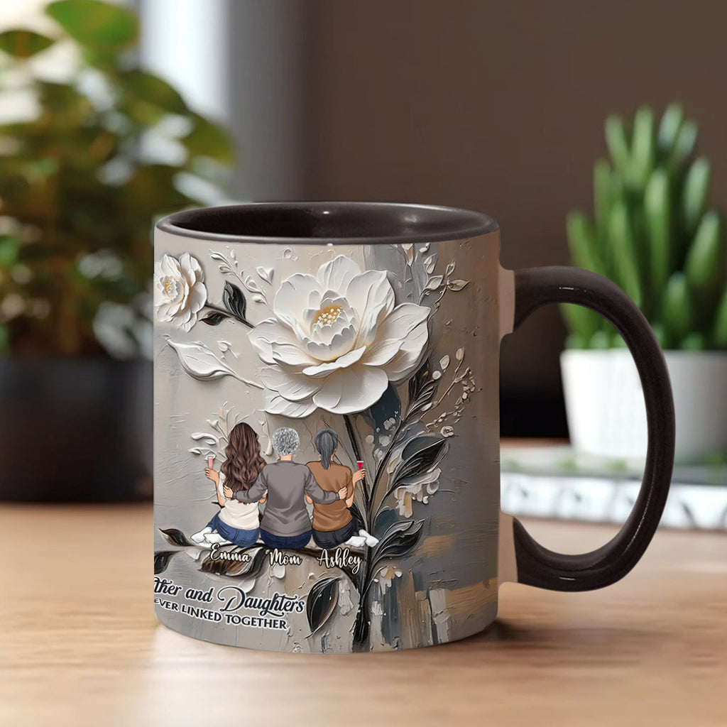 Mother And Daughters Forever Linked Together - Personalized Mother Accent Mug