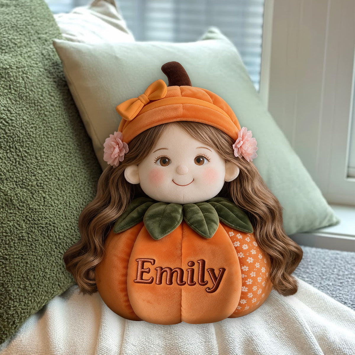Funny Pumpkin Pillow Family Fall Decoration - Personalized Family Premium Faux Fur Pillow