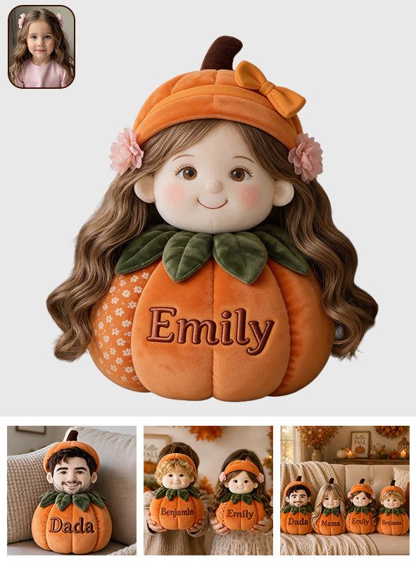 Funny Pumpkin Pillow Family Fall Decoration - Personalized Family Premium Faux Fur Pillow