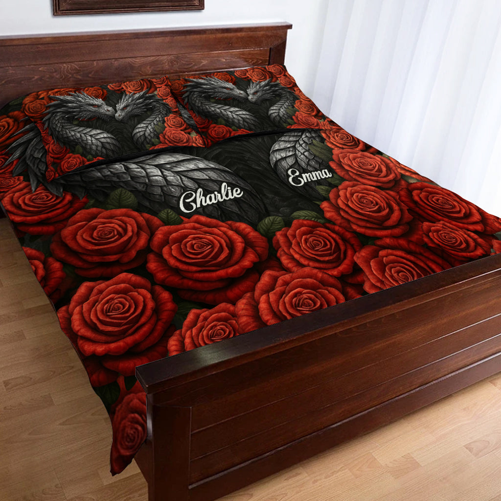 Dragon Couple - Personalized Dragon Quilt Set