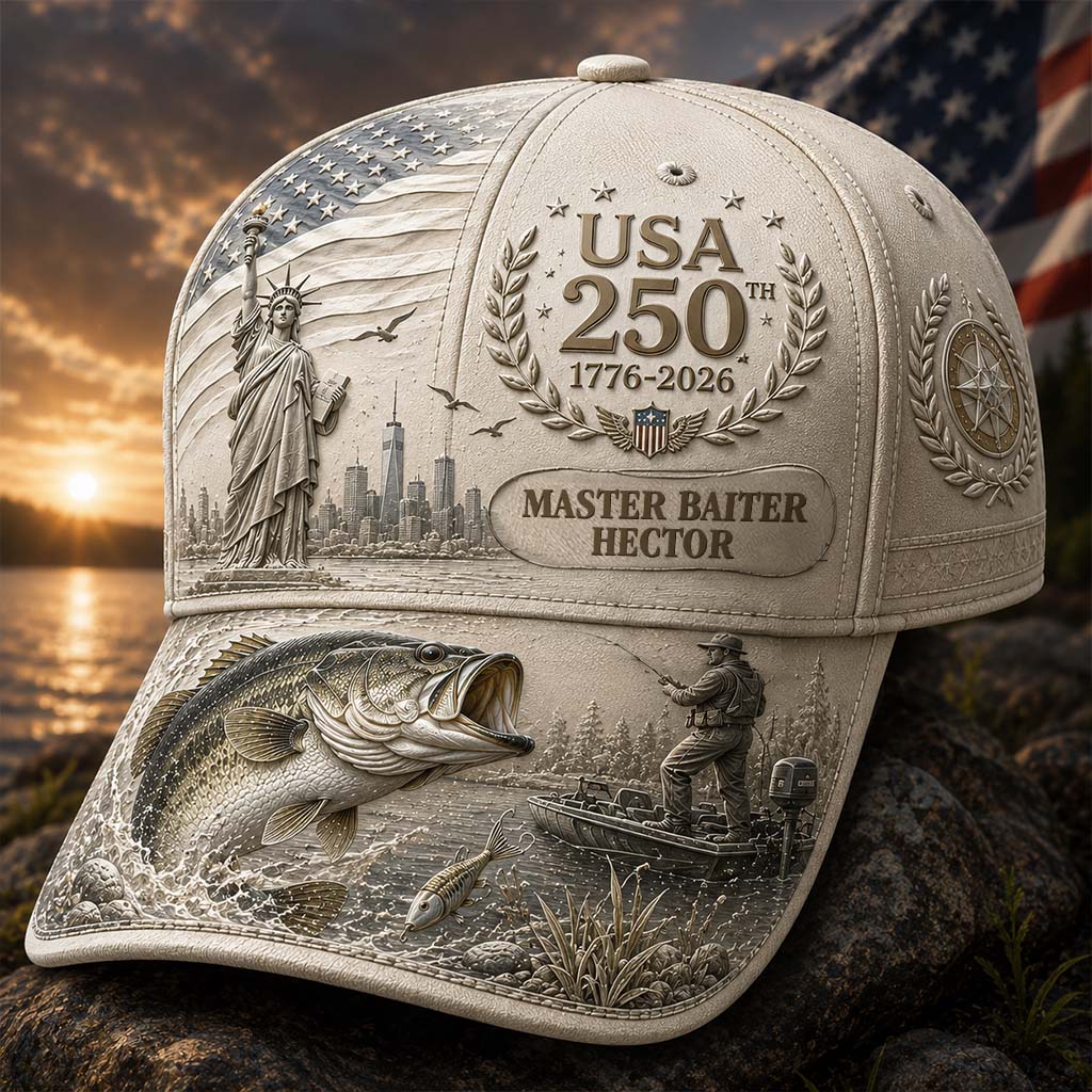 USA 250th Bass - Personalized Fishing Classic Cap
