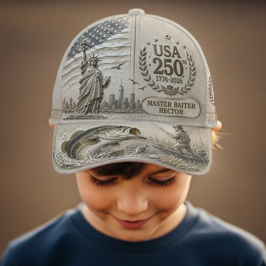 USA 250th Bass - Personalized Fishing Classic Cap