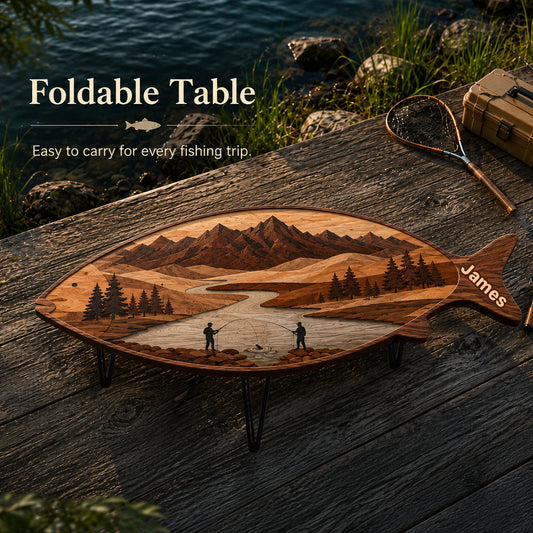 Fishing Lovers Gift - Personalized Fishing Table Custom Shape