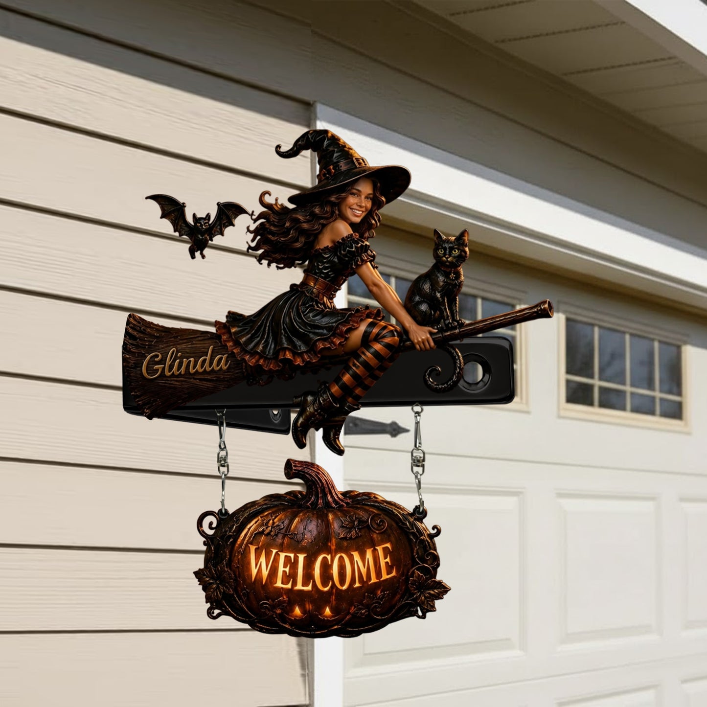 Welcome To The Witch House - Personalized Witch Wooden Wall Mount Sign