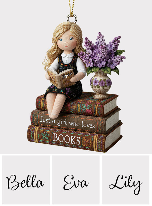 Just a Girl Who Loves Books - Personalized Book Ornament