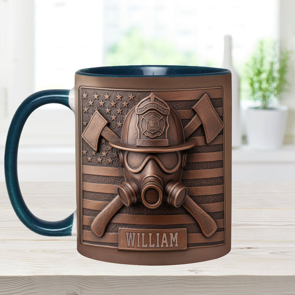 Proud Firefighter - Personalized Firefighter Accent Mug