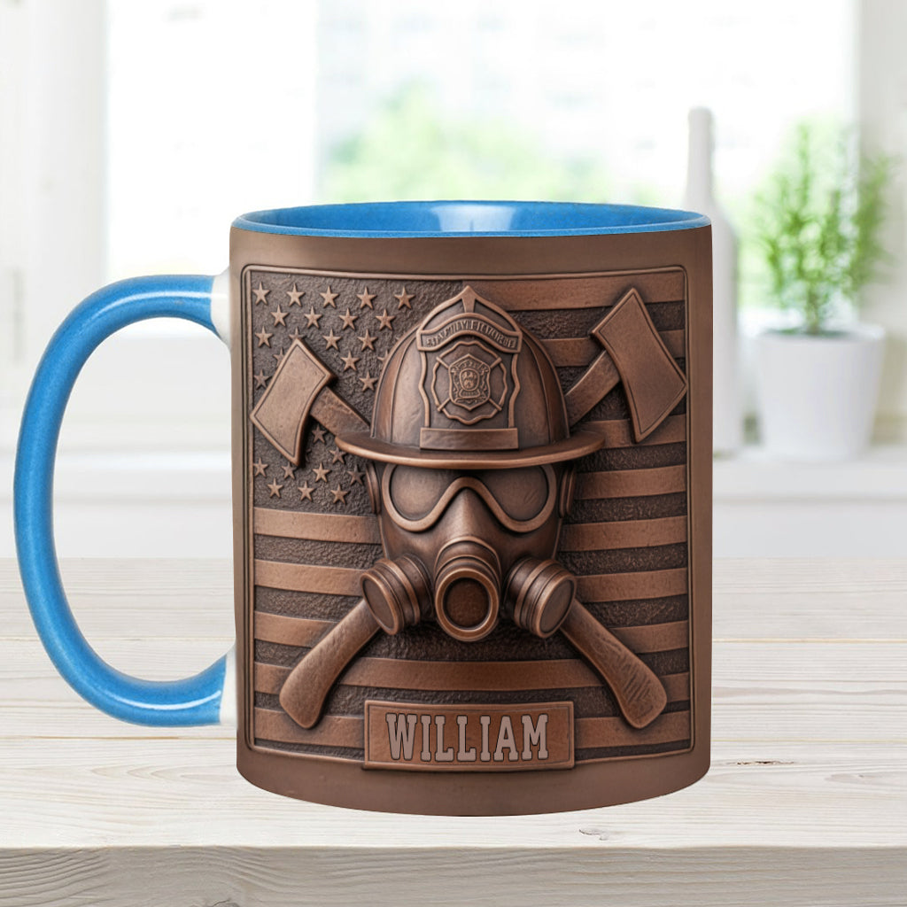 Proud Firefighter - Personalized Firefighter Accent Mug