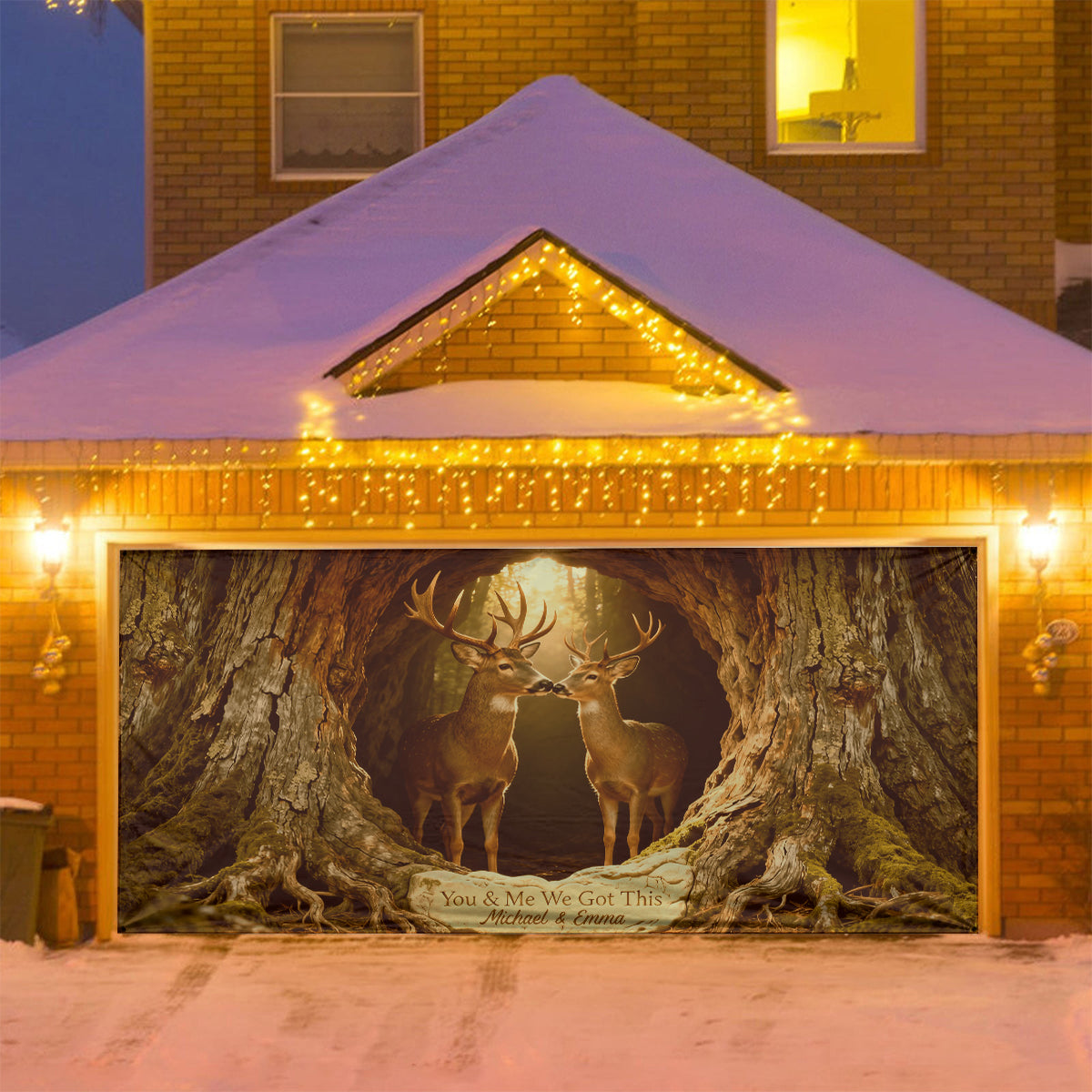 Toi et moi, on gère ! - Bannière personnalisée pour porte de garage de chasse