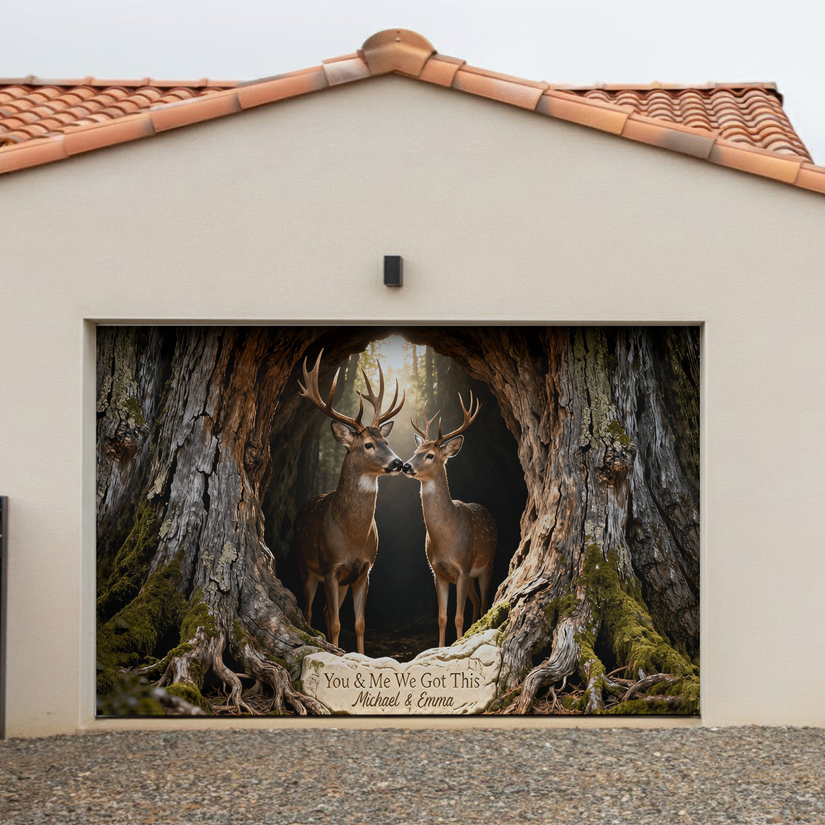 Toi et moi, on gère ! - Bannière personnalisée pour porte de garage de chasse