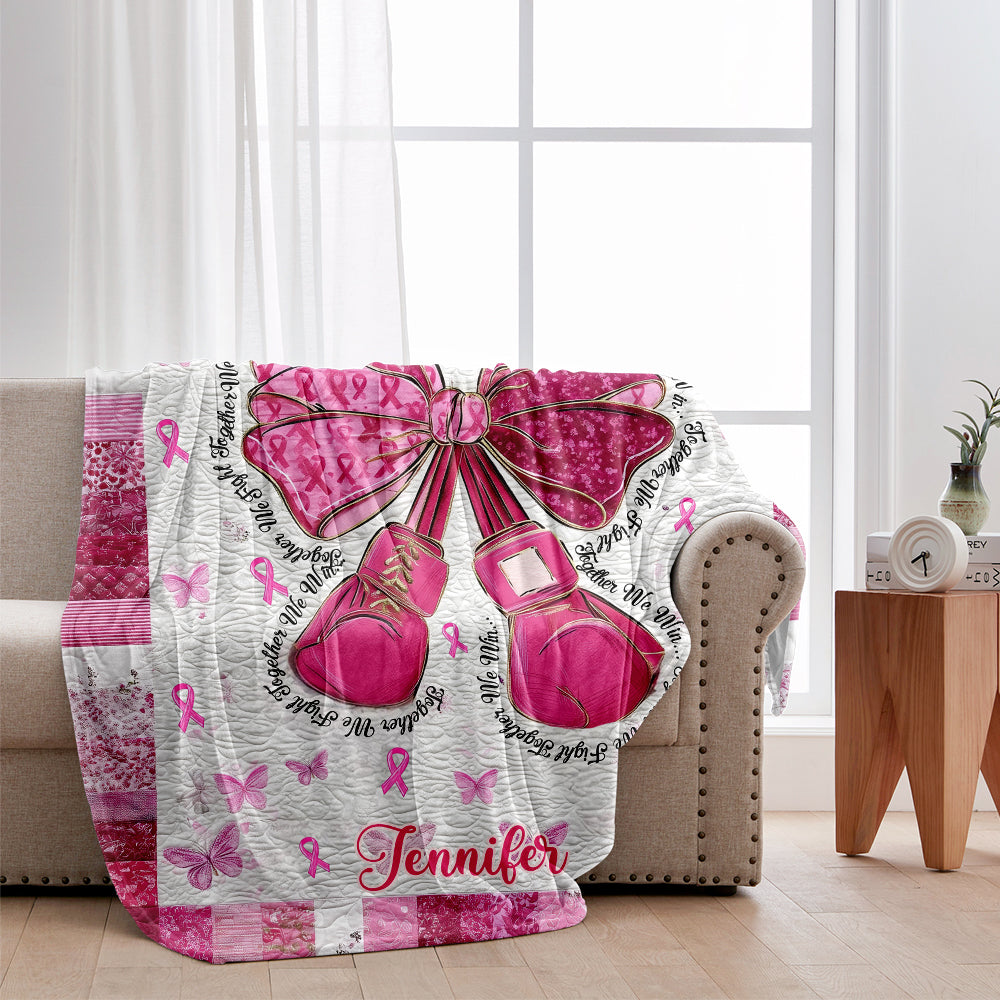 Warrior - Personalized Breast Cancer Awareness Blanket