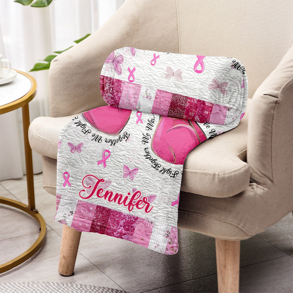 Warrior - Personalized Breast Cancer Awareness Blanket