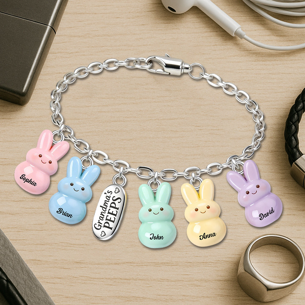 Grandma's Peeps - Personalized Grandma Bracelet With Charms