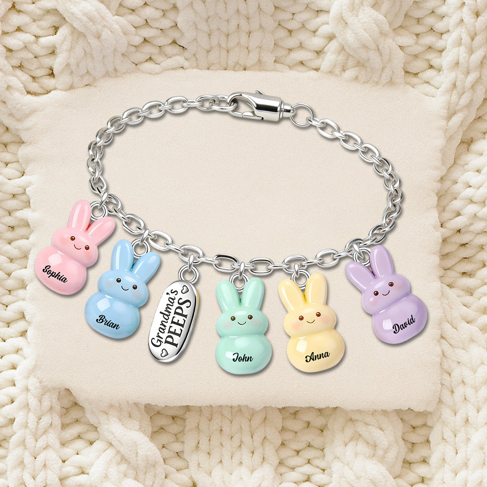 Grandma's Peeps - Personalized Grandma Bracelet With Charms