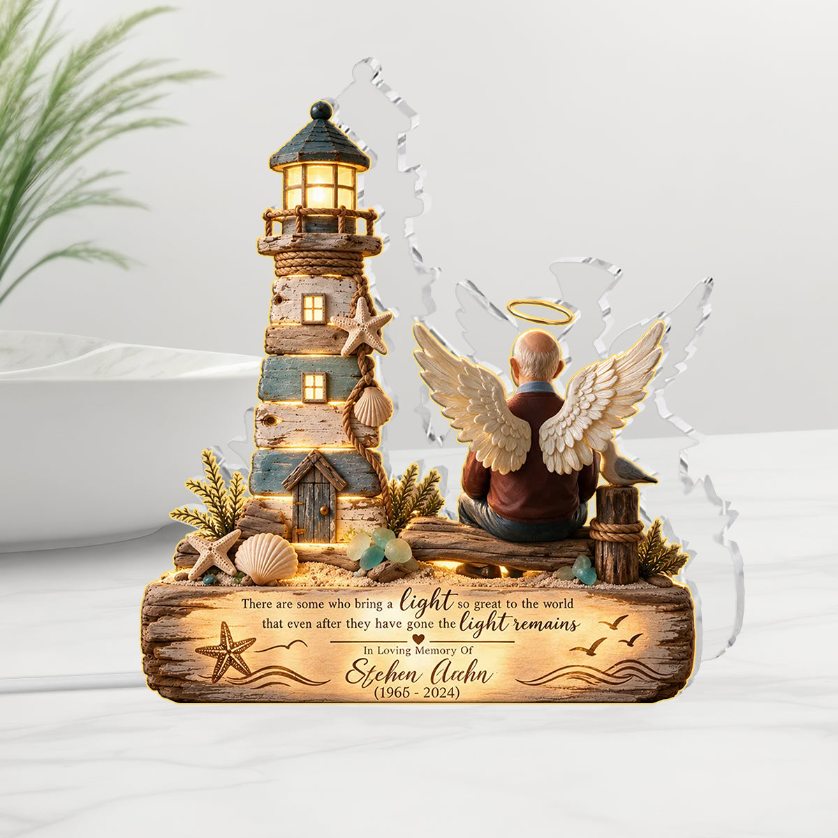 Votre lumière restera toujours - Lampe de nuit LED acrylique personnalisée