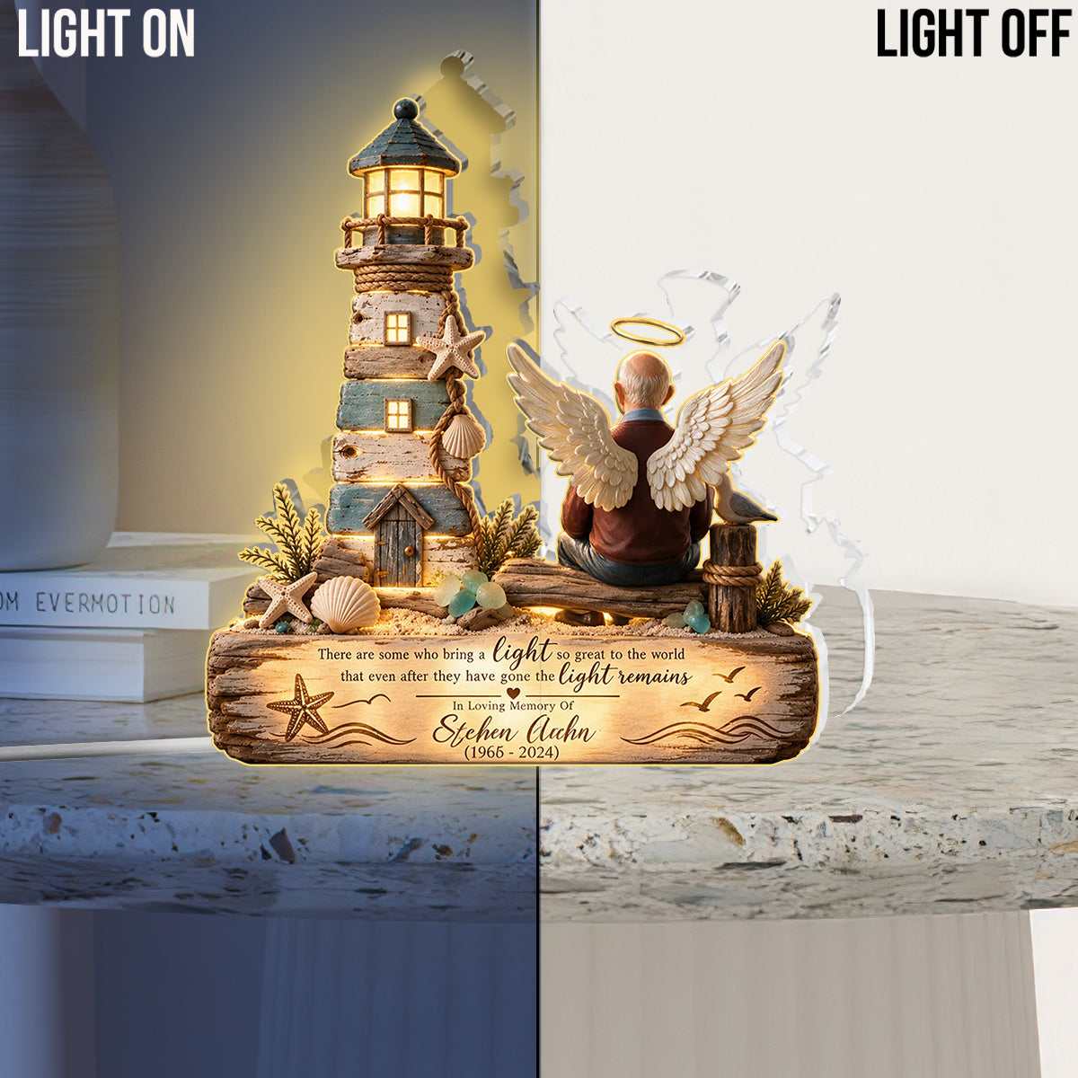 Votre lumière restera toujours - Lampe de nuit LED acrylique personnalisée