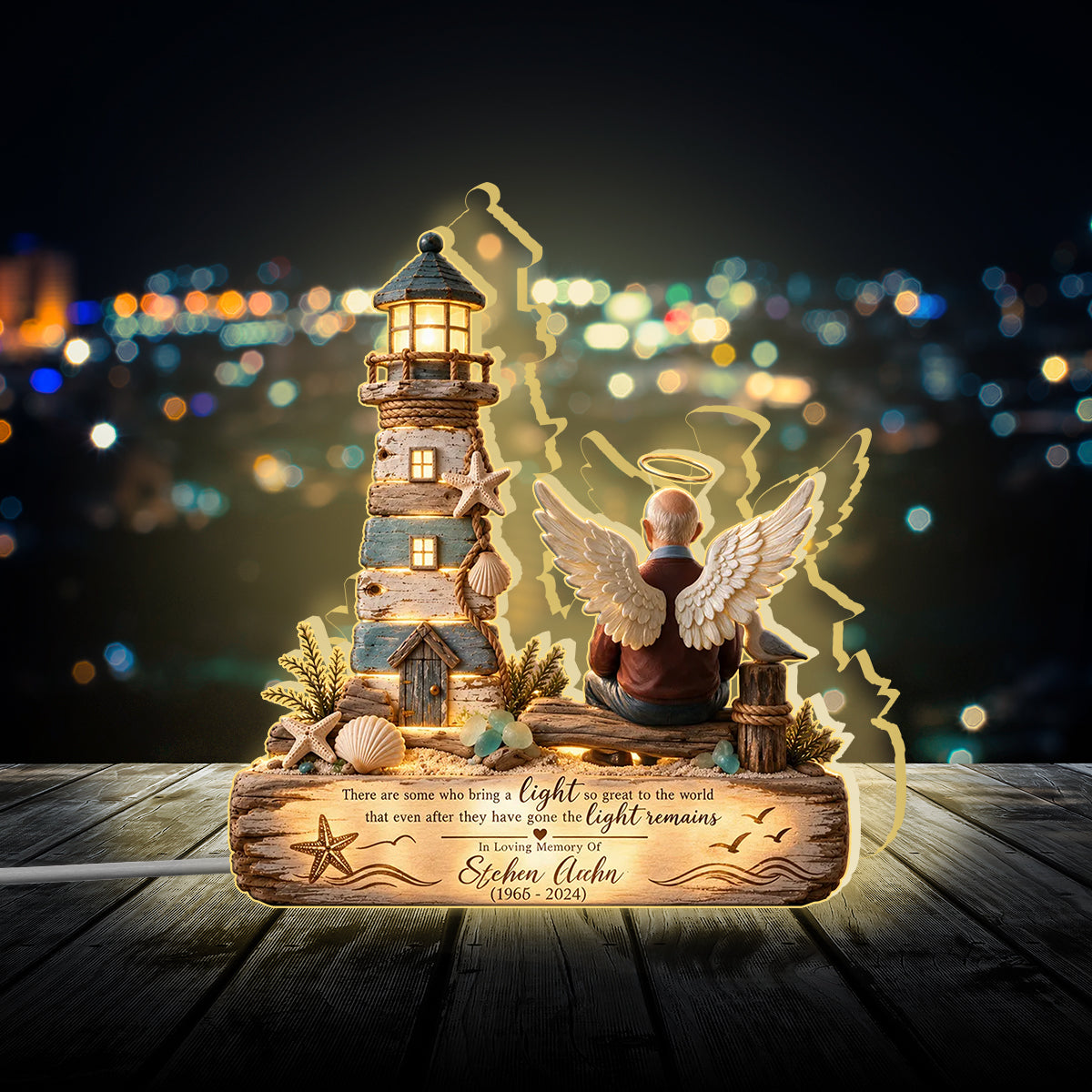 Votre lumière restera toujours - Lampe de nuit LED acrylique personnalisée