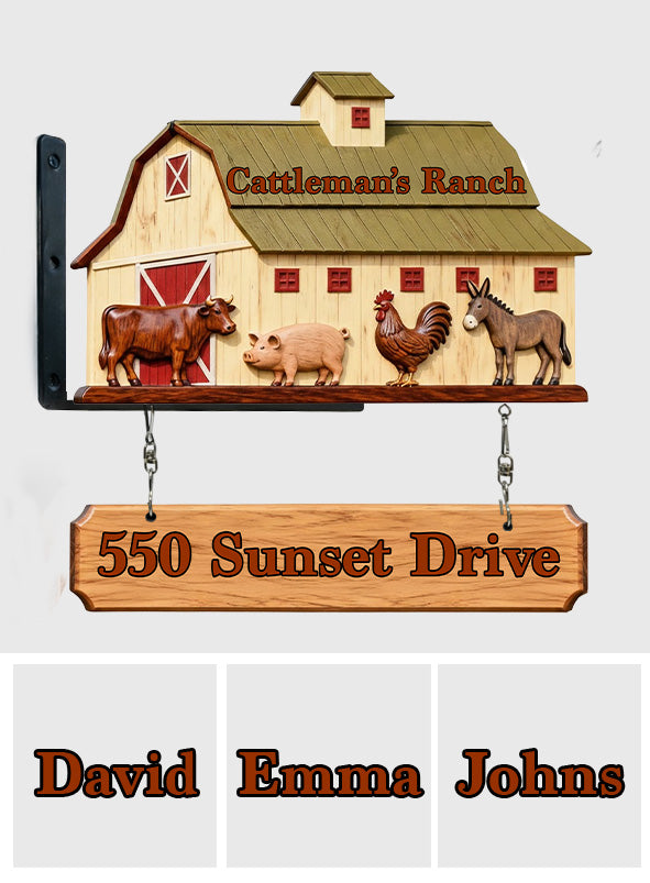 Farm Life - Personalized Farmer Wooden Wall Mount Sign