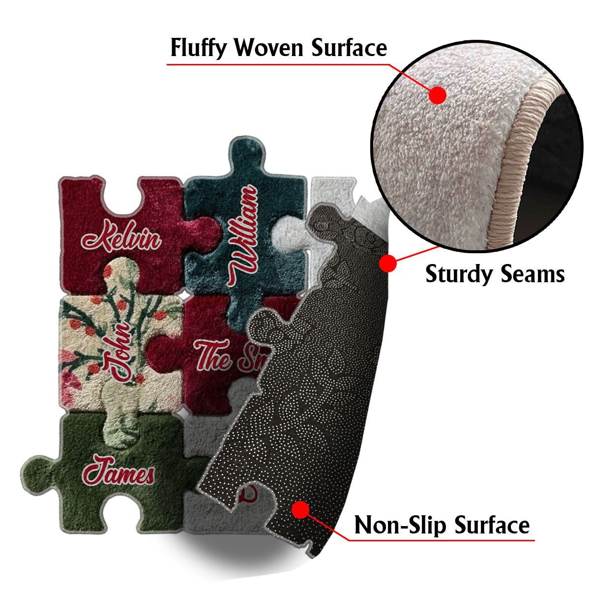 Merry Christmas - Personalized Family Non-Slip Tufted Rug