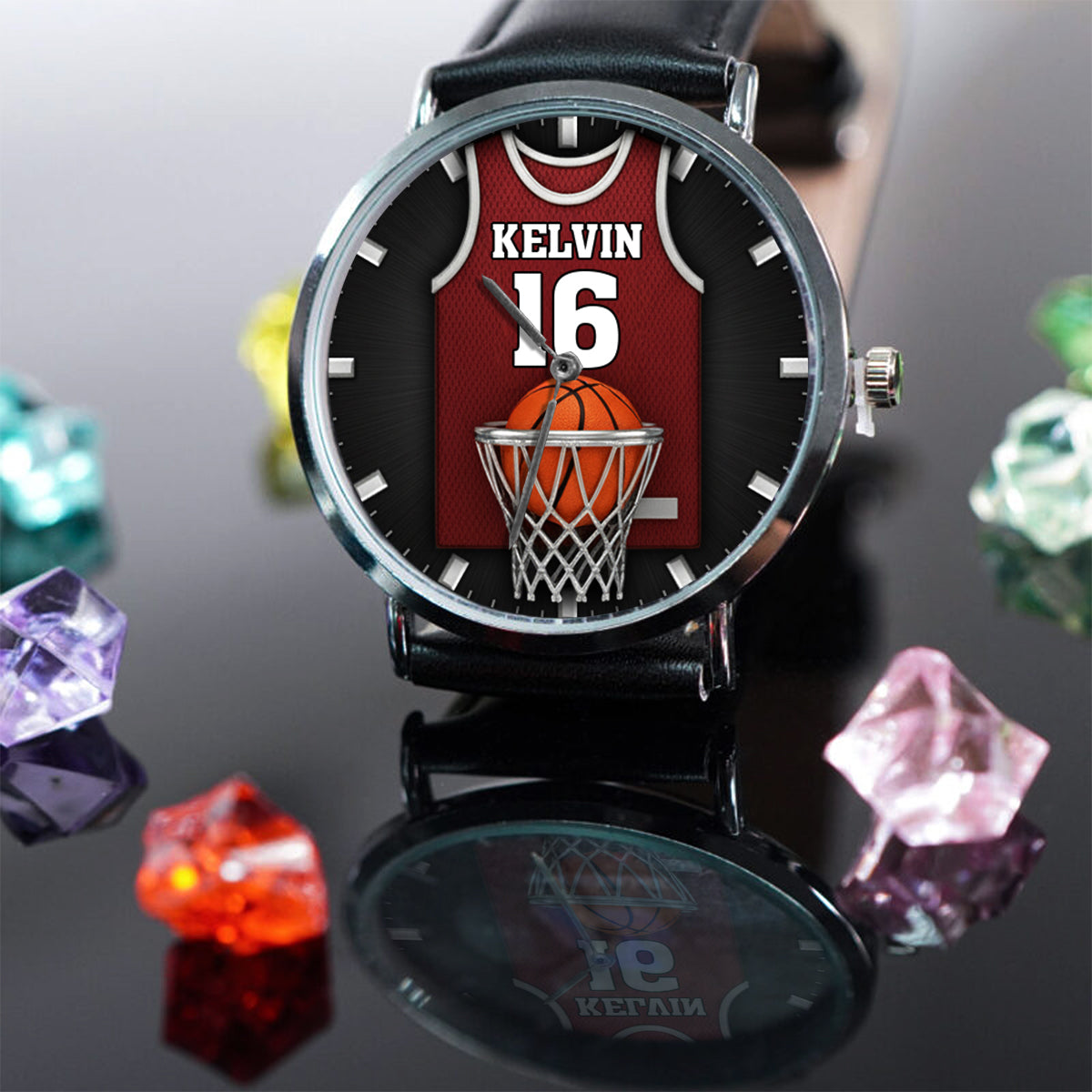 Liebe zum Basketball – Personalisierte Basketball-Handuhr