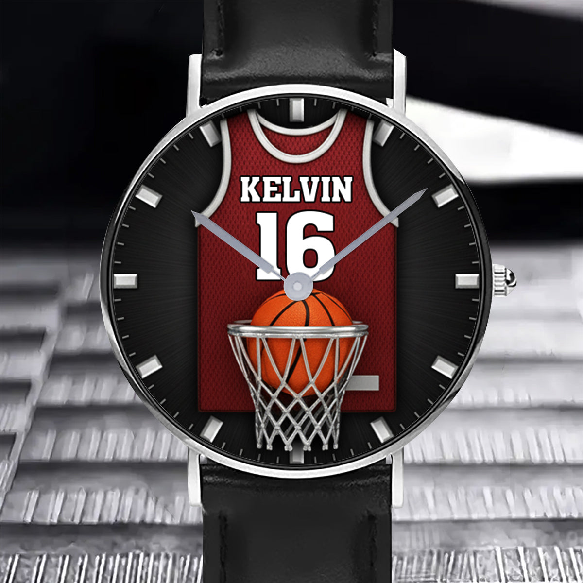 Liebe zum Basketball – Personalisierte Basketball-Handuhr