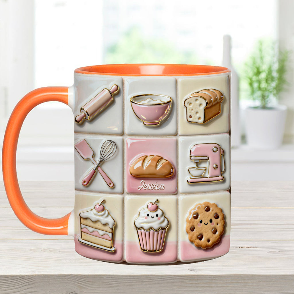 Love Baking Pink - Personalized Baking Accent Mug