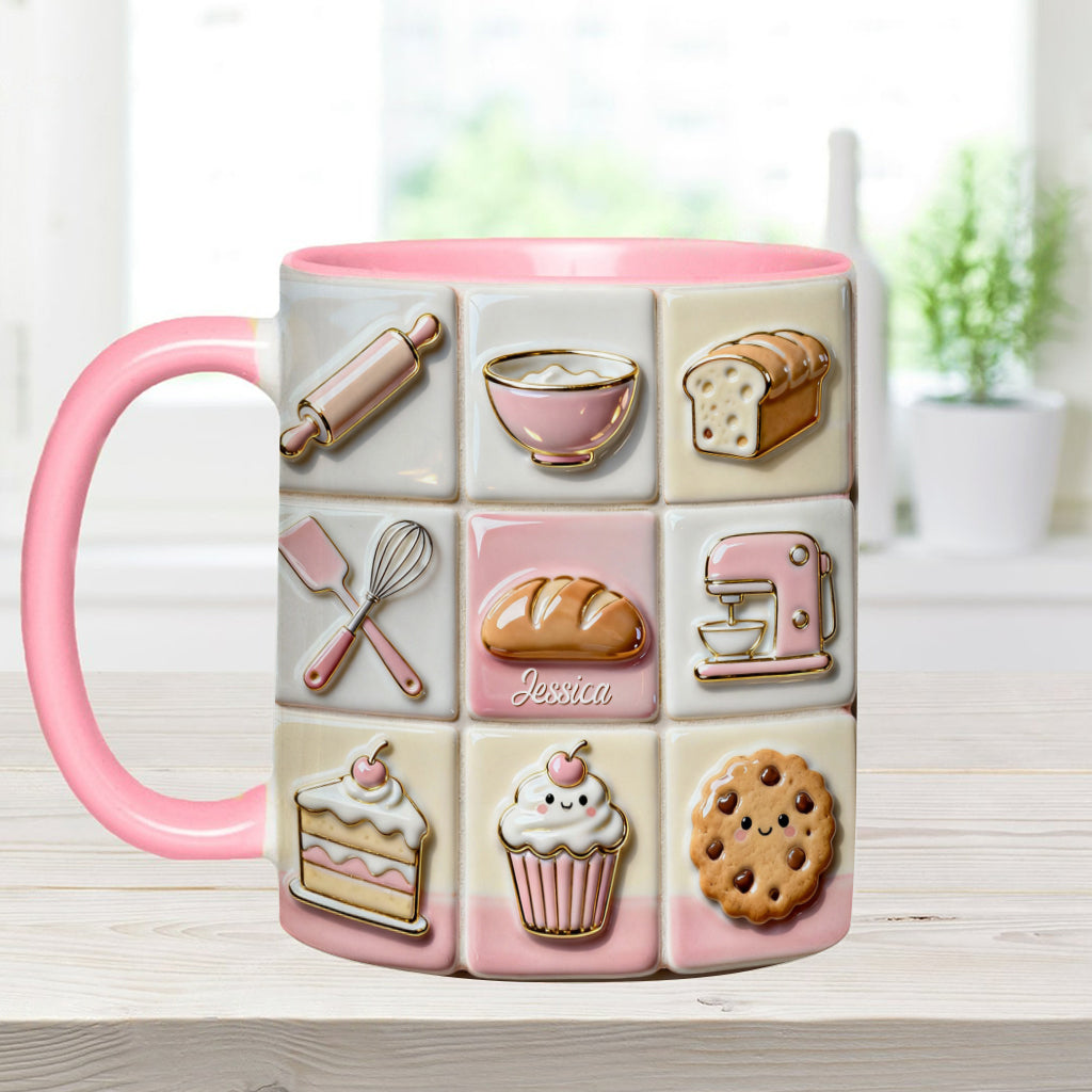 Love Baking Pink - Personalized Baking Accent Mug
