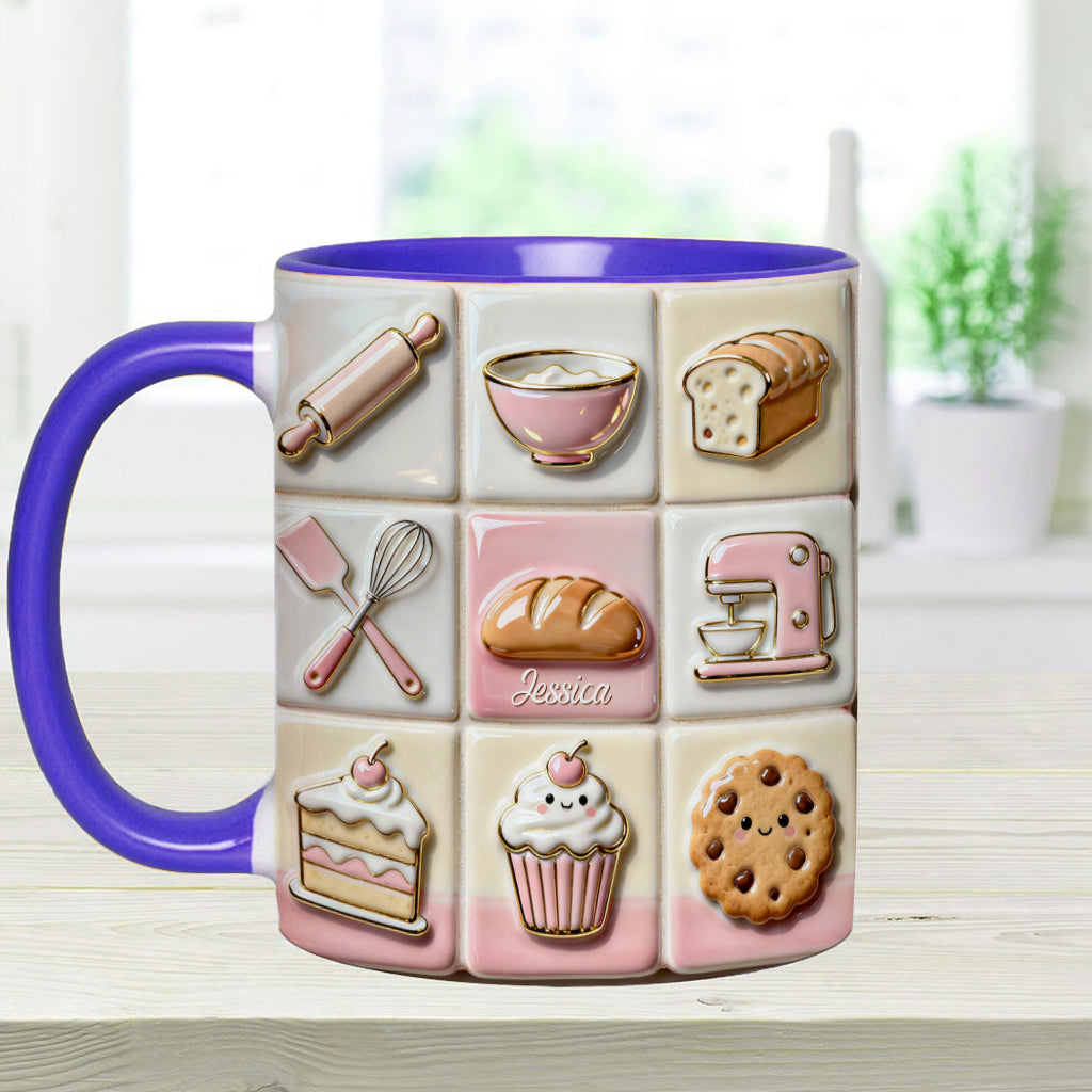 Love Baking Pink - Personalized Baking Accent Mug
