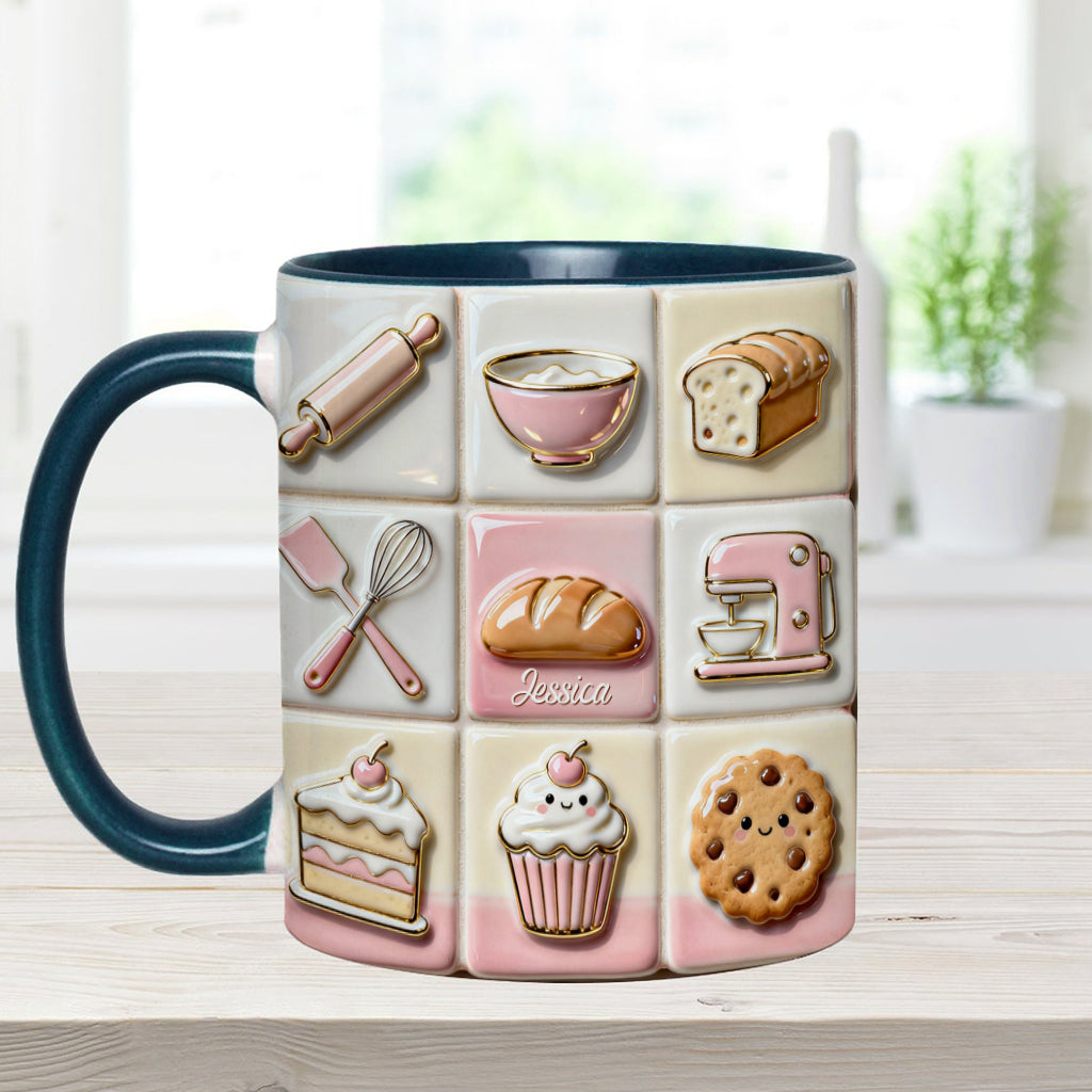 Love Baking Pink - Personalized Baking Accent Mug