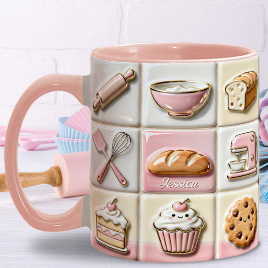 Love Baking Pink - Personalized Baking Accent Mug