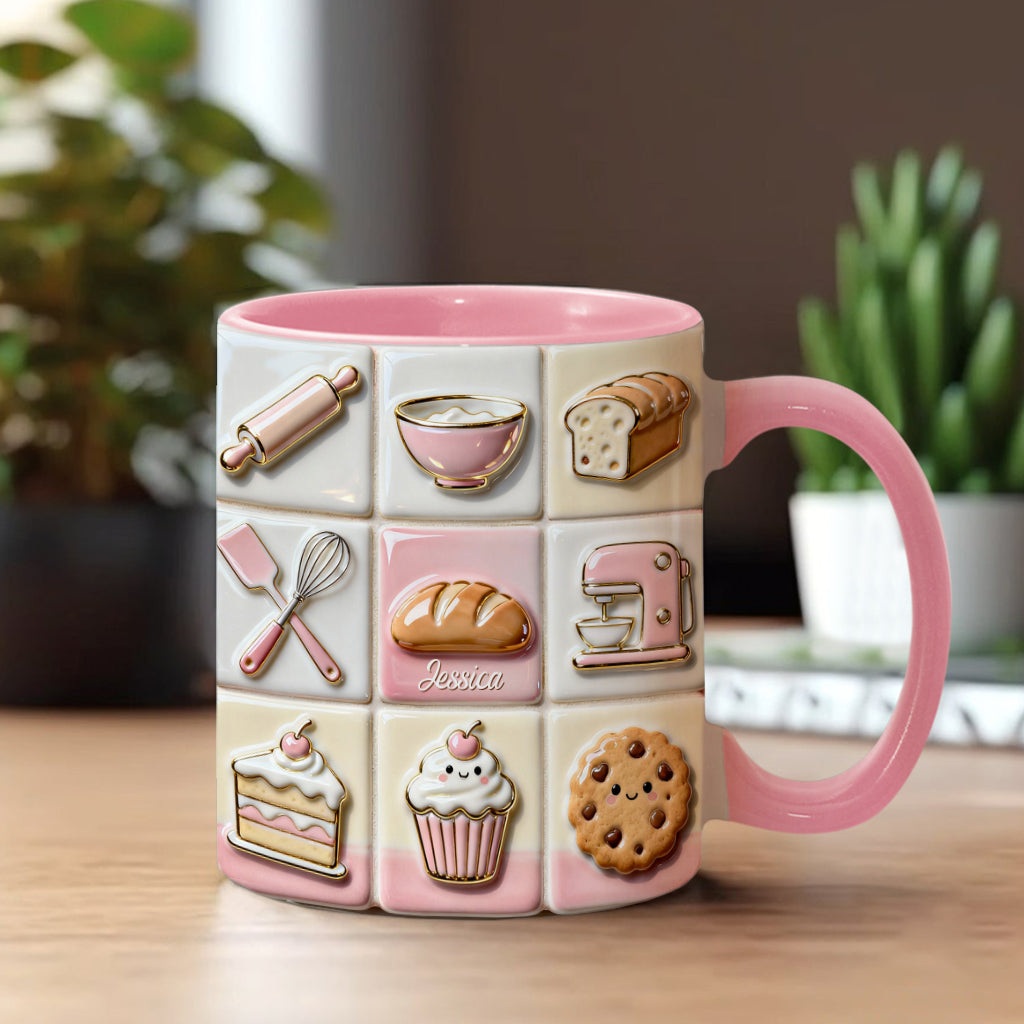 Love Baking Pink - Personalized Baking Accent Mug