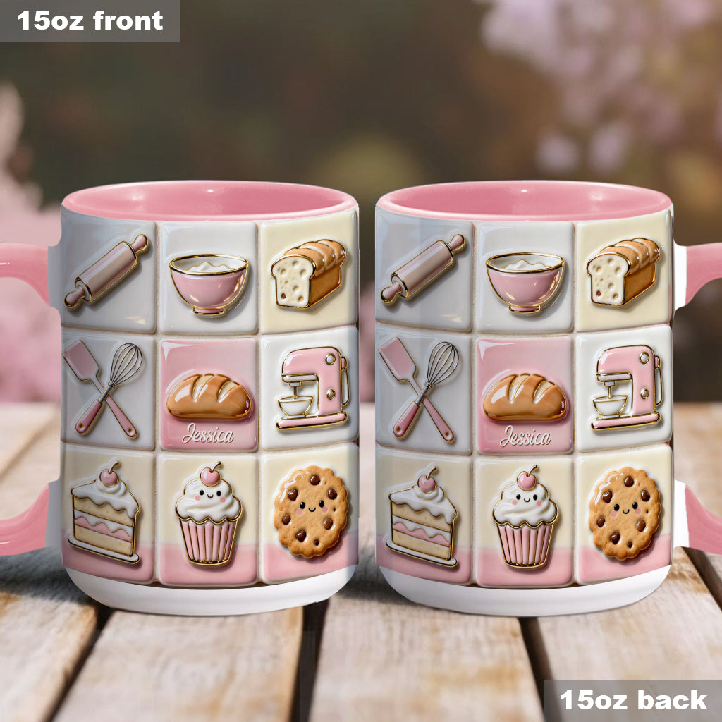 Love Baking Pink - Personalized Baking Accent Mug