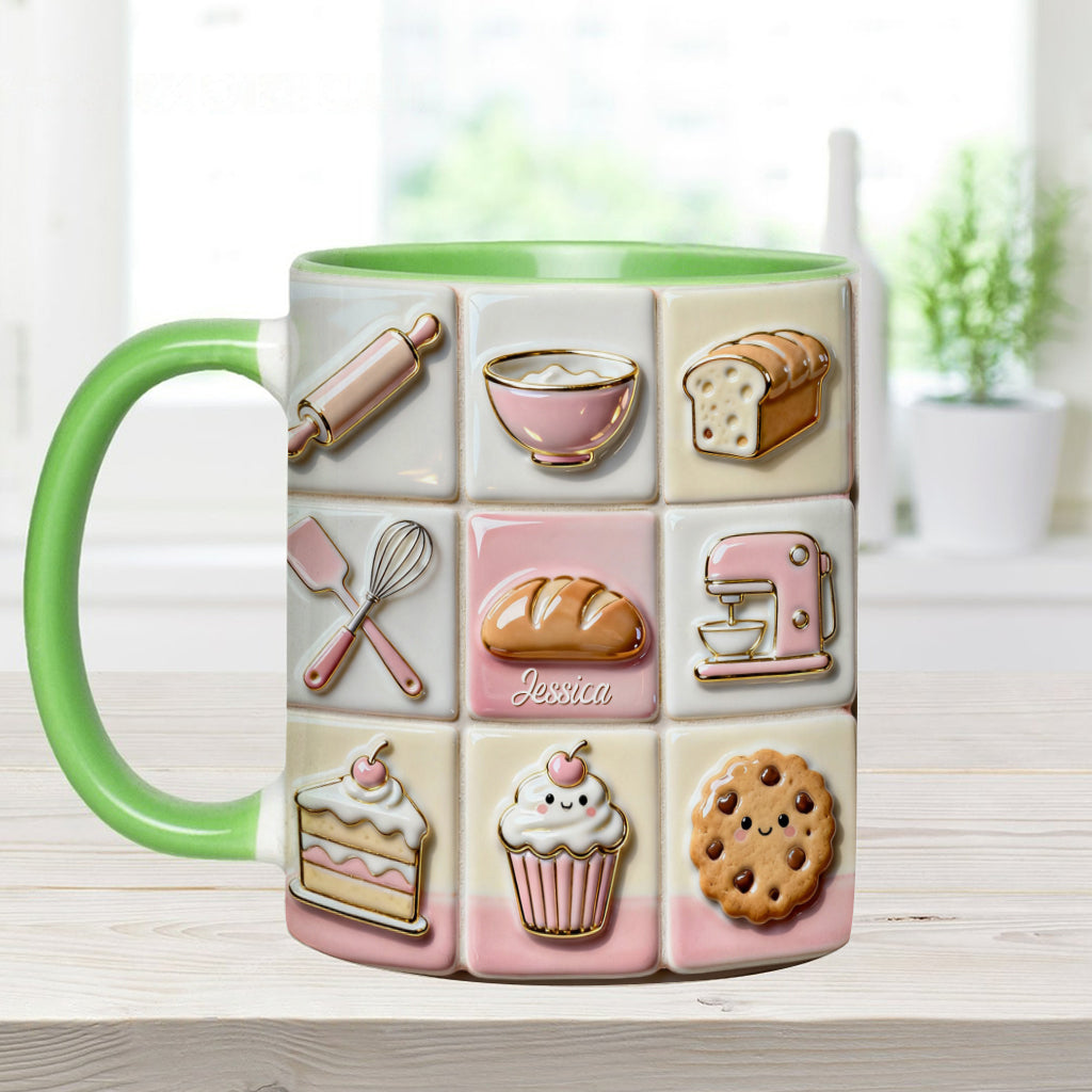 Love Baking Pink - Personalized Baking Accent Mug