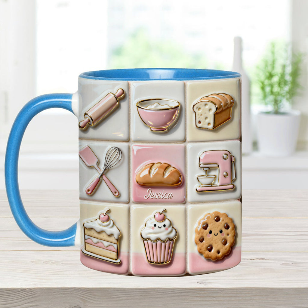 Love Baking Pink - Personalized Baking Accent Mug