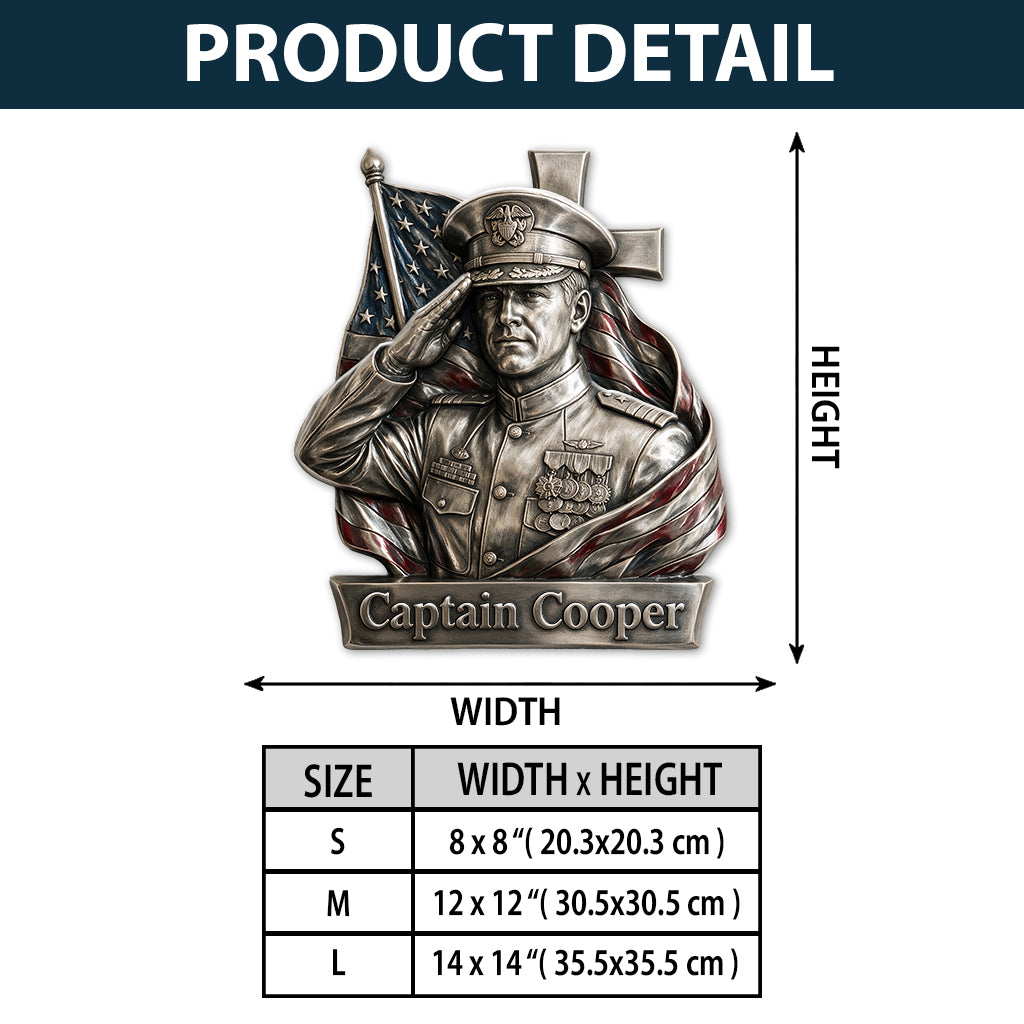 Any Photo - Personalized Veteran 3D Printed Cut Metal Sign