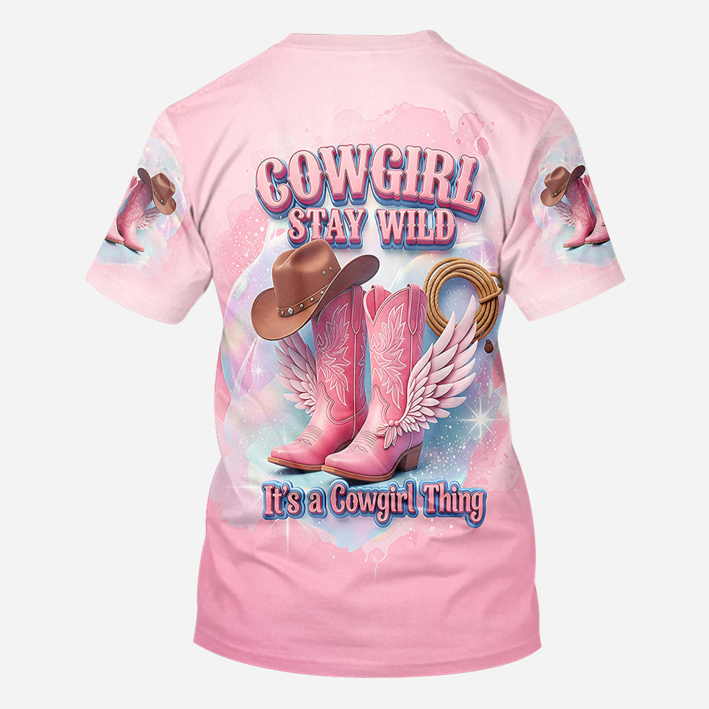 Cowgirl Stay Wild - Personalized Cowgirl All Over Shirt