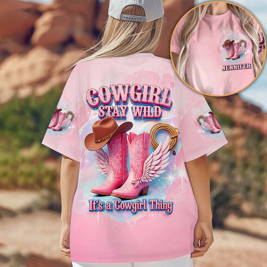 Cowgirl Stay Wild - Personalisiertes Cowgirl-Shirt