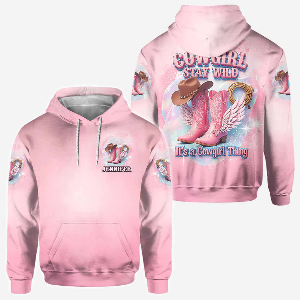 Cowgirl Stay Wild - Personalized Cowgirl All Over Shirt