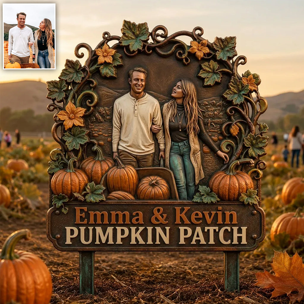 Welcome To Out Pumpkin Patch - Personalized Farmer 3D Printed Cut Metal Sign